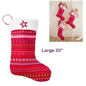 NEW American Girl 20" HOLIDAY CHRISTMAS STOCKING Fair Isle Quilt Holds 18" Doll
